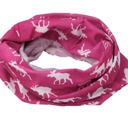 Neck Gaiter With Moose Silhouettes Pinkwhite